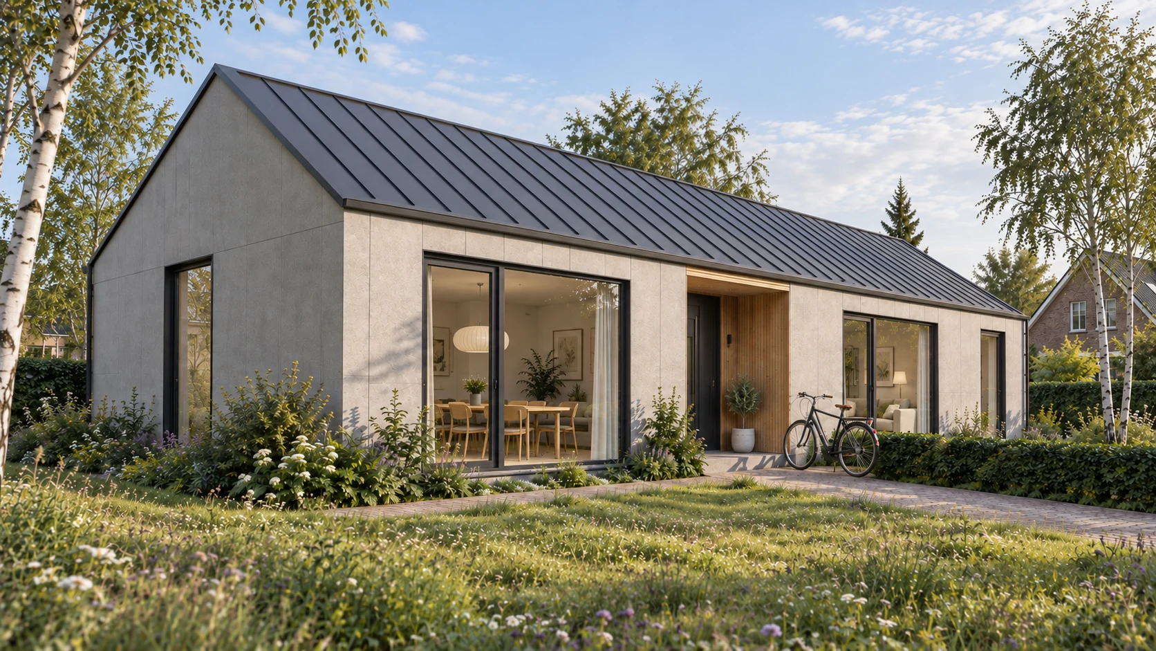 De woning gezien vanaf de linkerzijde.