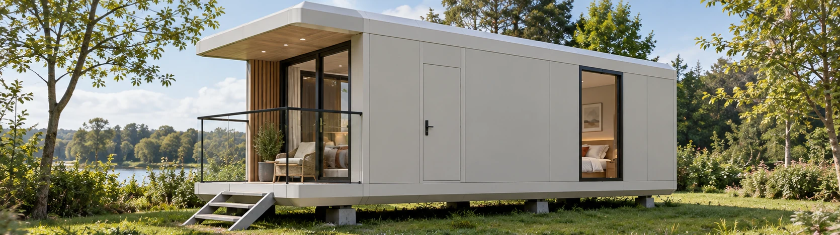 Compacte woning met een overdekt balkon.